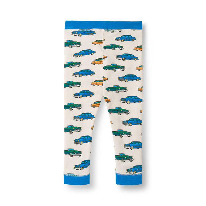 [Smafolk] Elstar Leggings For Baby With Car - Vanilla