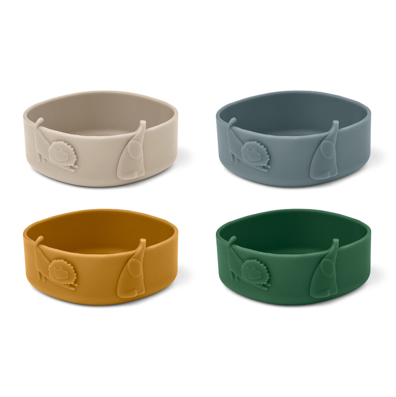 [Liewood] Emily silicone bowl 4pack - Garden green multi mix