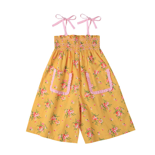 [Kidsagogo] Enola Smock Jumpsuit Pretty Posie - Yellow