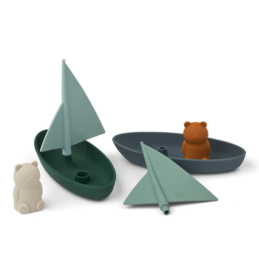 [Liewood] Ensley Toy Boats 2Pack - Whale Blue Multi Mix