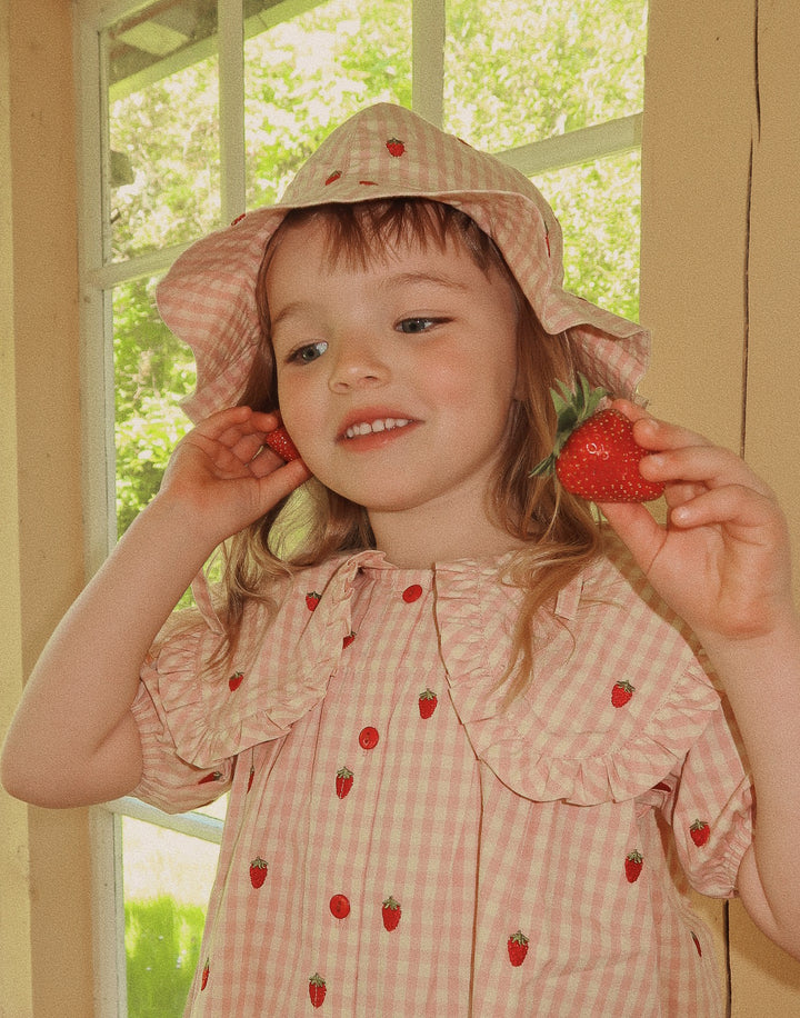 [Floss] Dolly Sunhat - Pink Berry Gingham