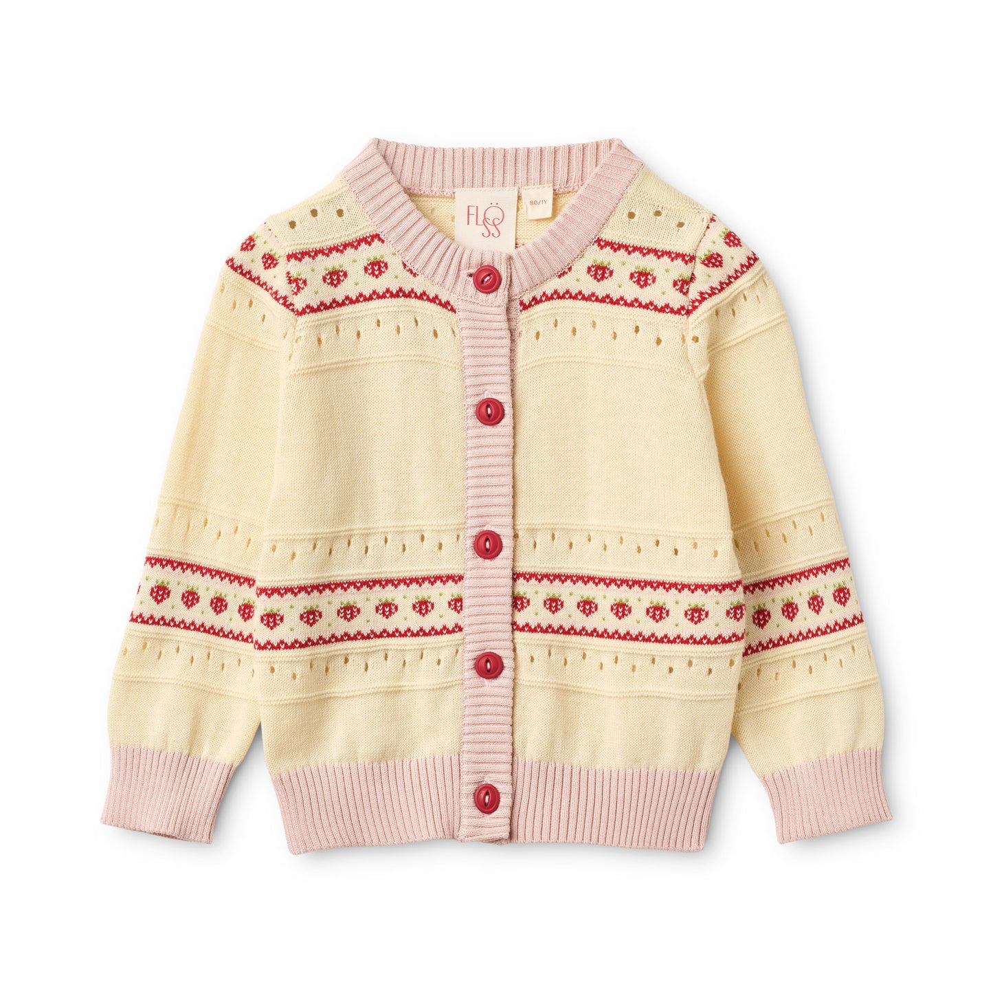 [Floss] Lelou Cardigan - Soft White / Berry Stripe
