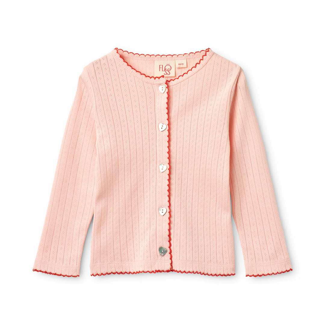 [Floss] Liva Pointelle Cardigan - Soft Rose