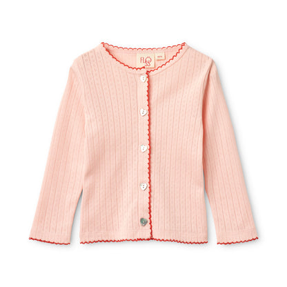 [Floss] Liva Pointelle Cardigan - Soft Rose
