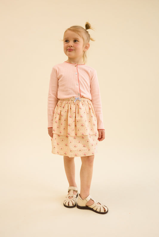 [Floss] Liva Pointelle Cardigan - Soft Rose