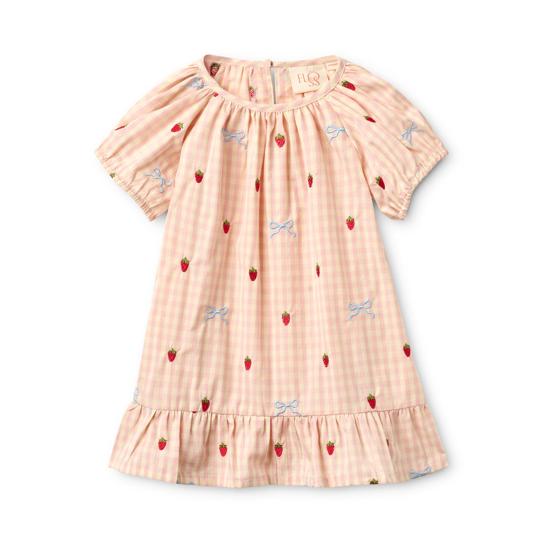 [Floss] Dolly Bow Dress - Berry/Bow Gingham