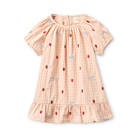 [Floss] Dolly Bow Dress - Berry/Bow Gingham