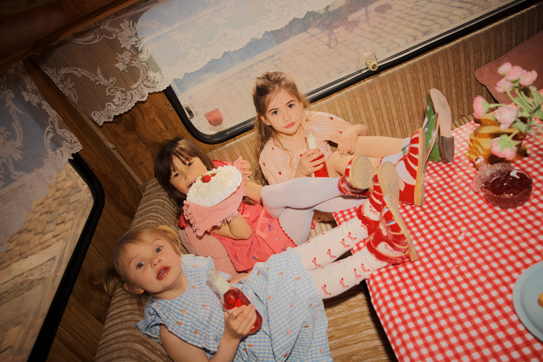 [Floss] Dolly Bow Dress - Berry/Bow Gingham