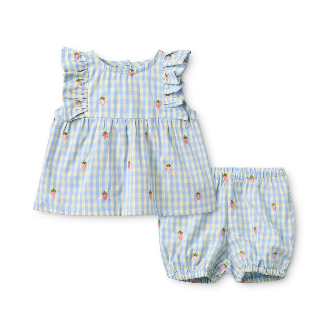 [Floss]  Mille Baby SS Set - Red - Sky Berry Gingham