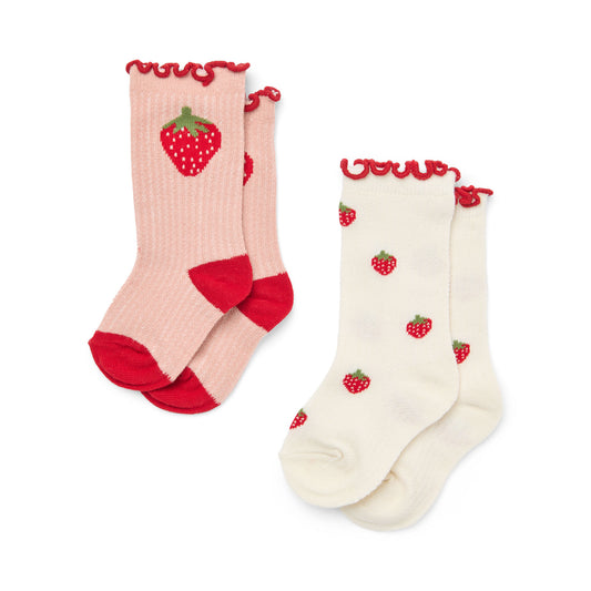 [Floss] Vigga Socks 2-pack - Pointelle Berry 2-Pack