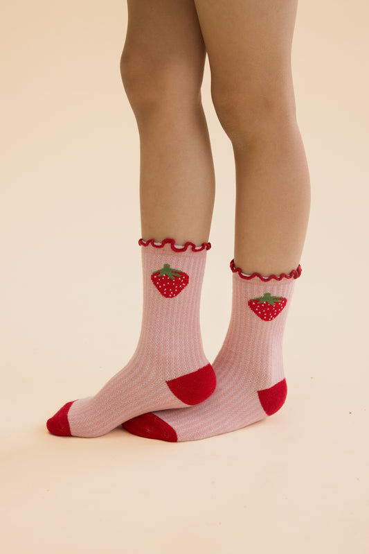 [Floss] Vigga Socks 2-pack - Pointelle Berry 2-Pack
