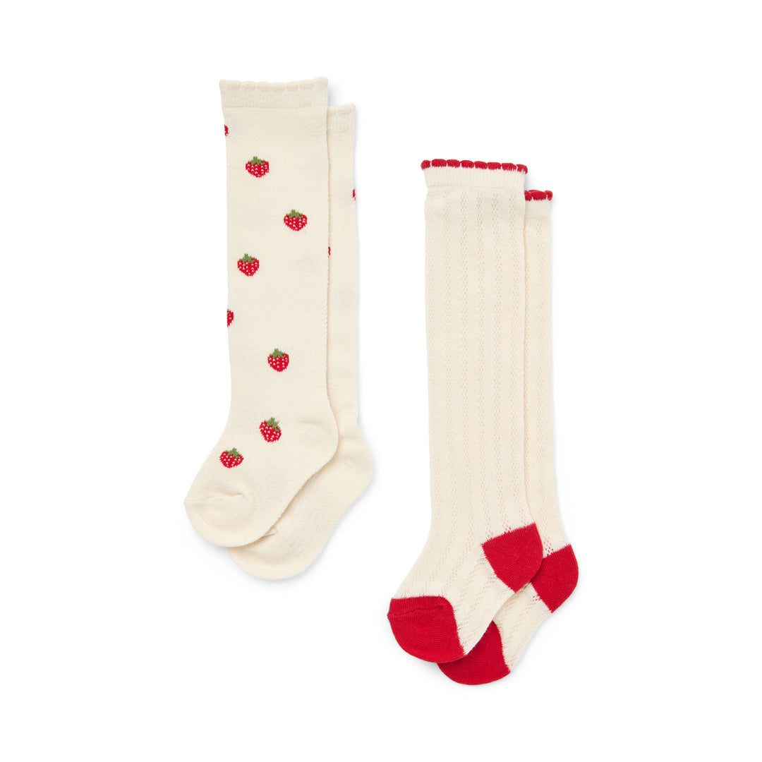 [Floss] Vanda Socks 2-pack - Berry Pointelle