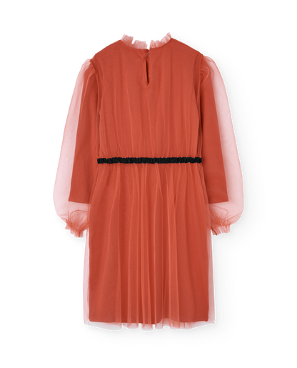 [TAO] Tulle Tortoise Kid Midi Dress - Red