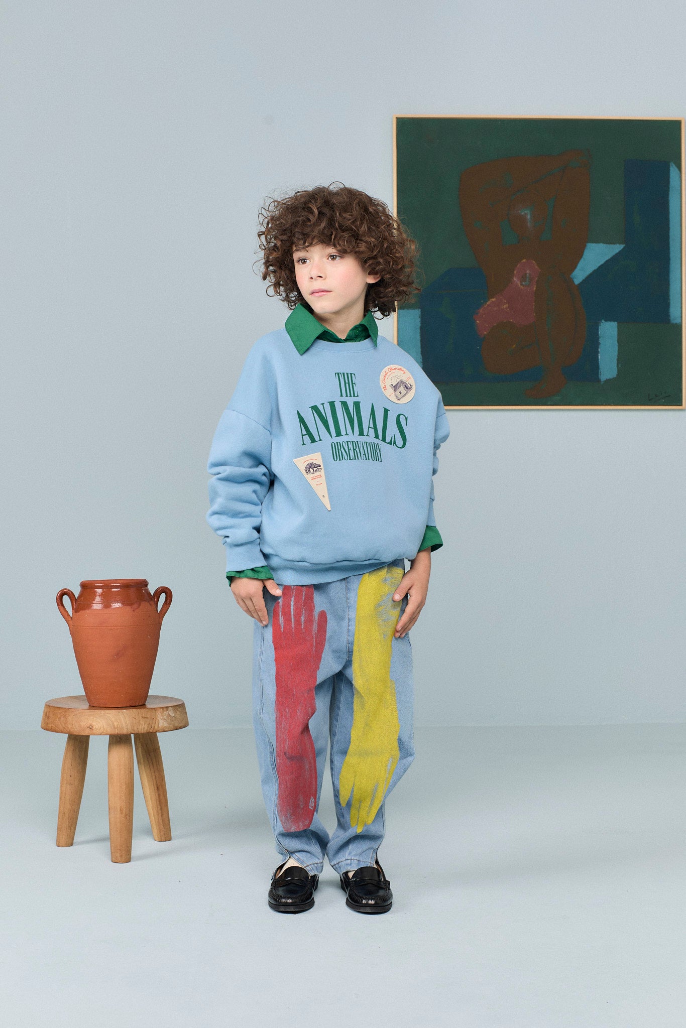 [TAO]Killifish Warm Kid Sweatshirt - Dusty Blue