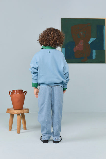 [TAO]Killifish Warm Kid Sweatshirt - Dusty Blue