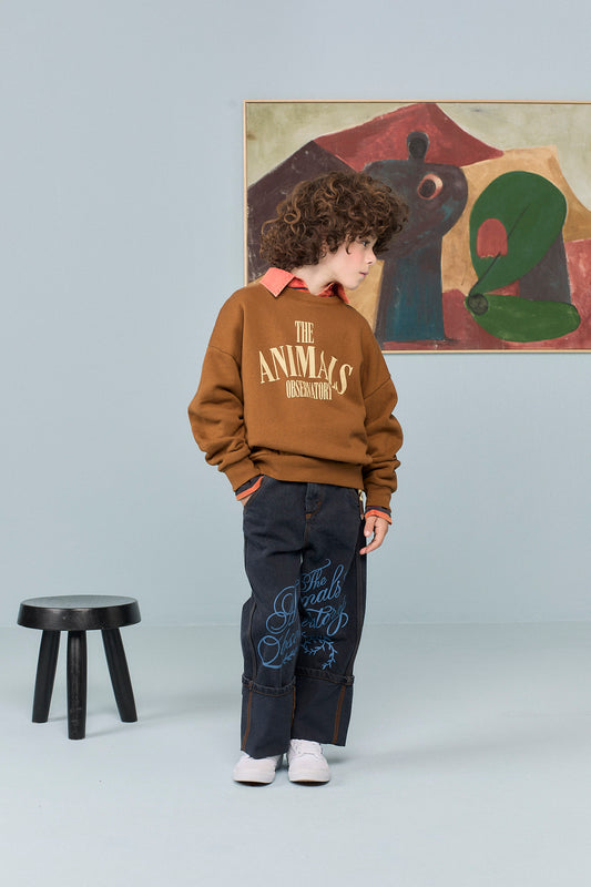 [TAO]Killifish Warm Kid Sweatshirt -Brown