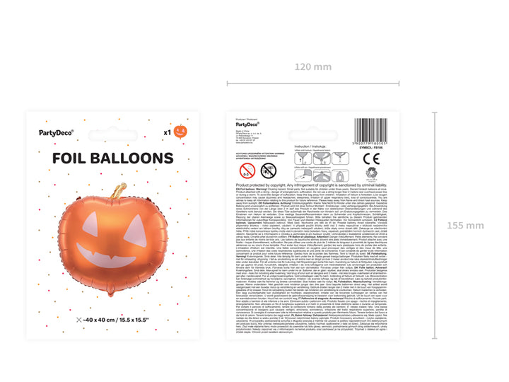 [PartyDeco]Foil balloon Pumpkin, 40x40cm, mix