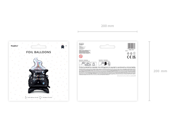 [PartyDeco]Foil balloon Cauldron, 64,5x109,5 cm, mix