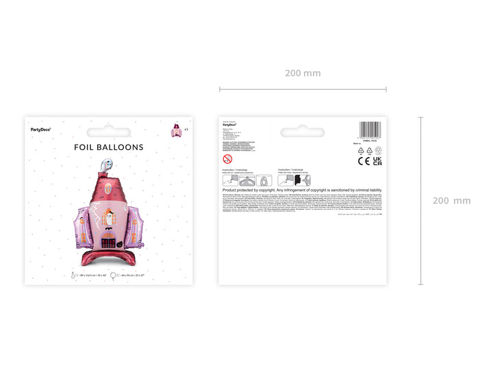 [PartyDeco]Foil balloon Haunted House, 89,5x116,5 cm, mix