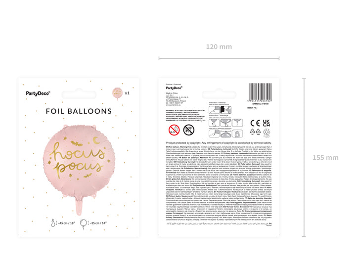[PartyDeco]Foil Balloon Hocus Pocus, 45 cm, pink