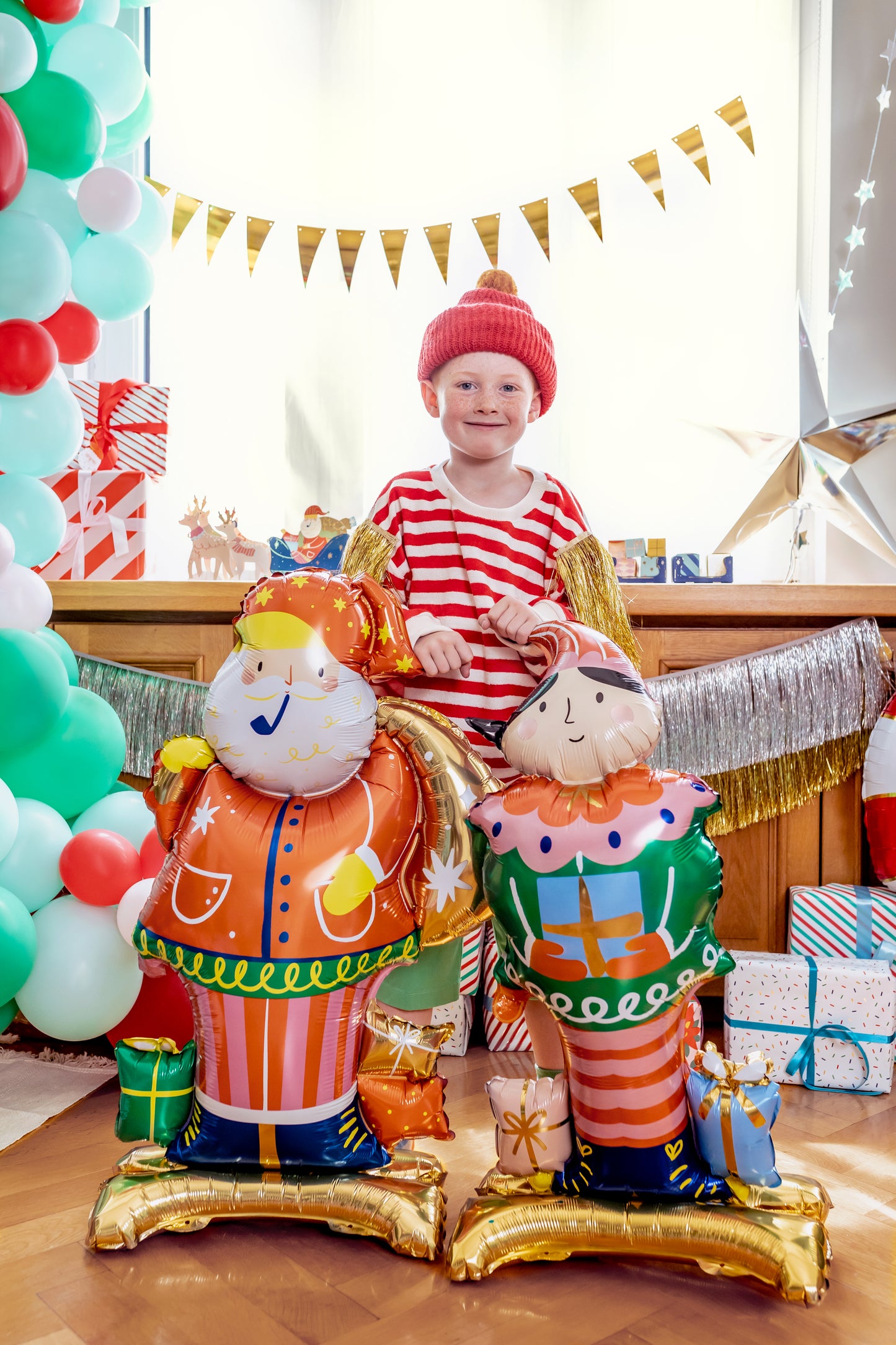 [PartyDeco]Standing Foil Balloon Santa 63x106 cm