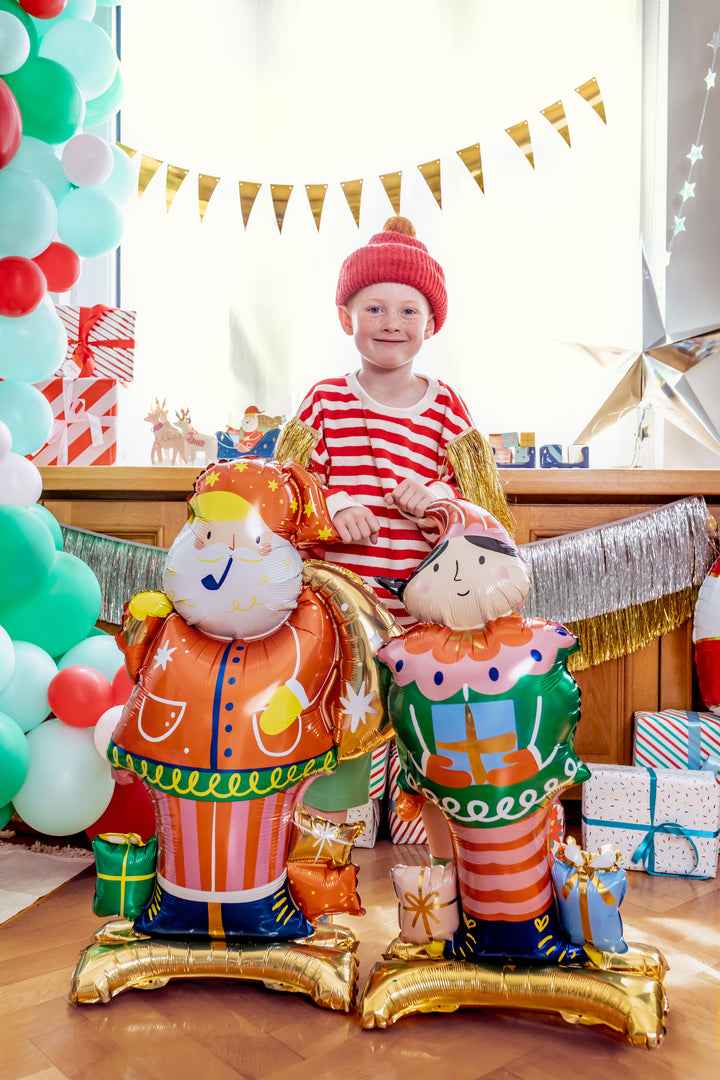 [PartyDeco]Standing Foil Balloon Santa 63x106 cm