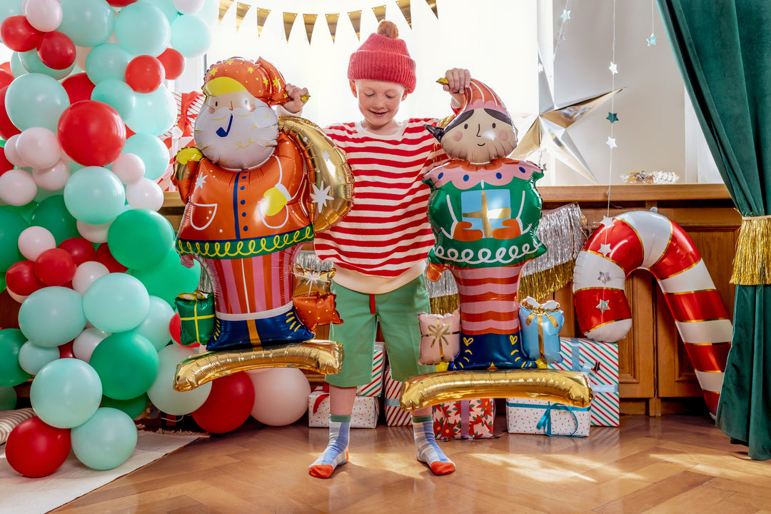 [PartyDeco]Standing Foil Balloon Santa 63x106 cm