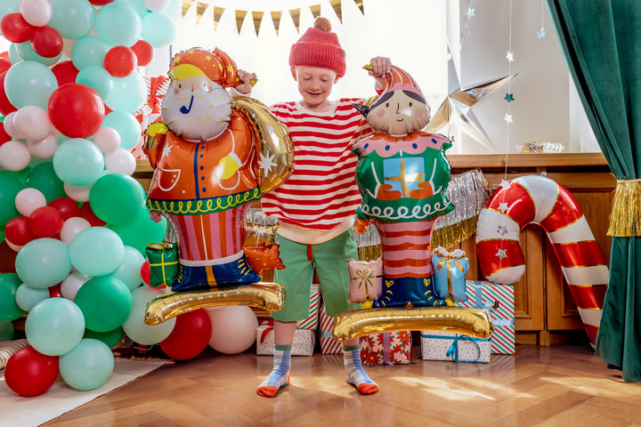 [PartyDeco]Standing Foil Balloon Santa 63x106 cm