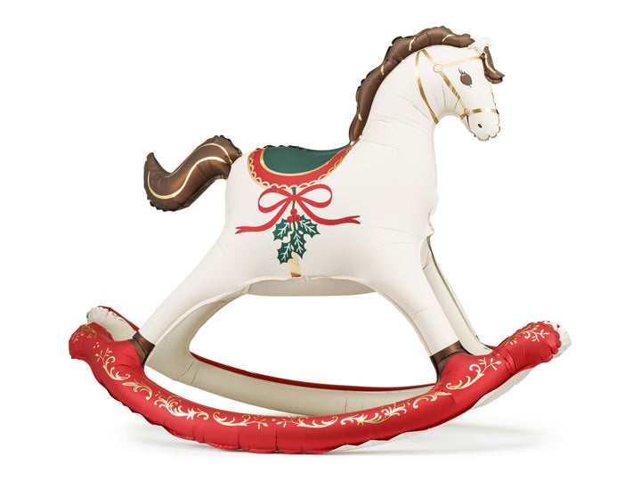 [PartyDeco]Foil Balloon Christmas Rocking Horse, 118x104cm