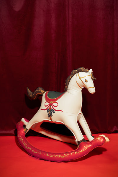 [PartyDeco]Foil Balloon Christmas Rocking Horse, 118x104cm