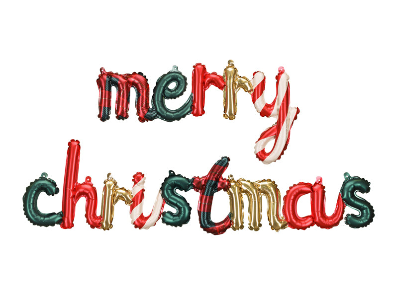 [PartyDeco]Foil Balloon Merry Christmas, 143 x 25 cm