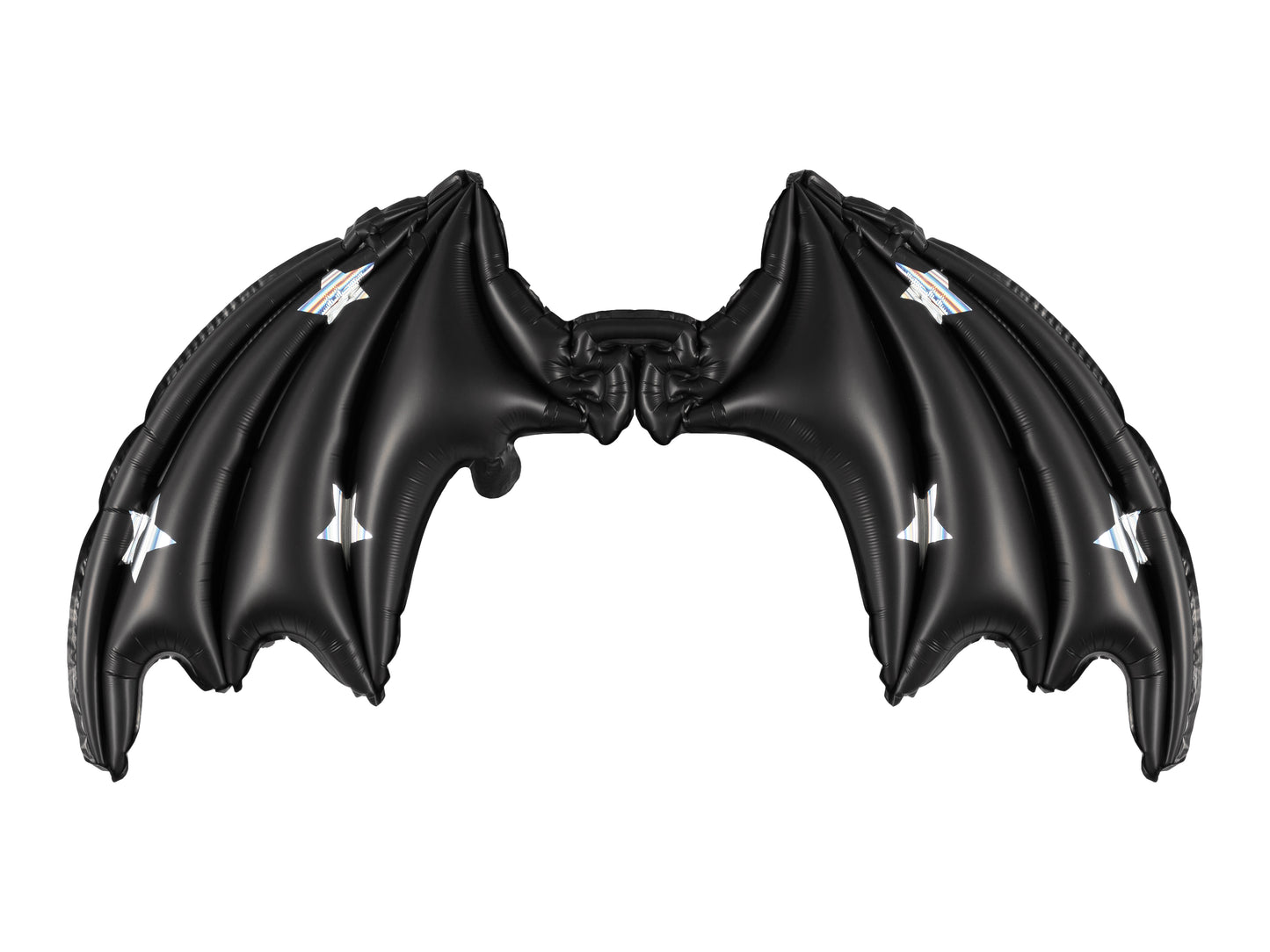 [PartyDeco]Foil Balloon Bat Wings, Black Matte with Stars, 85 x 50 cm