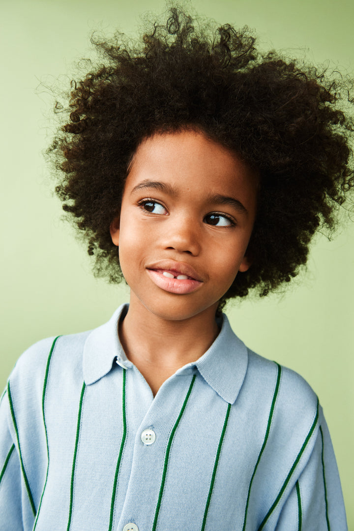 [Fub] Shirt - Pale blue/pine