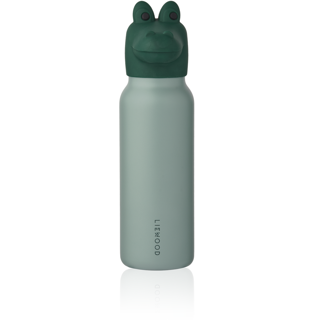[Liewood ] Falk Water Bottle w Crocodile Lid 350 ml - Peppermint / Garden Green
