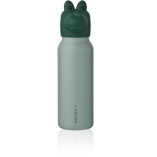 [Liewood ] Falk Water Bottle w Crocodile Lid 350 ml - Peppermint / Garden Green