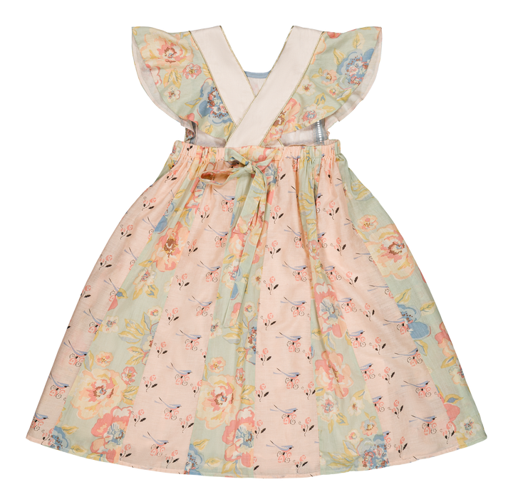 [Bachaa] Floraison Long Dress - Bird/Watercolor  Print