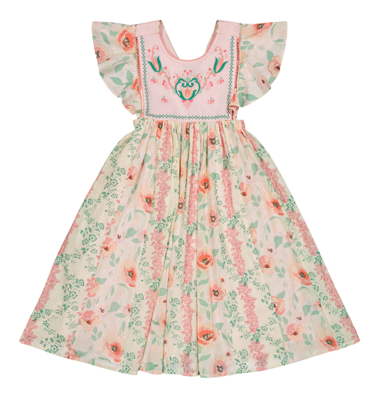 [Bachaa] Florilege Long Dress - Poppy / Arabesque  Print