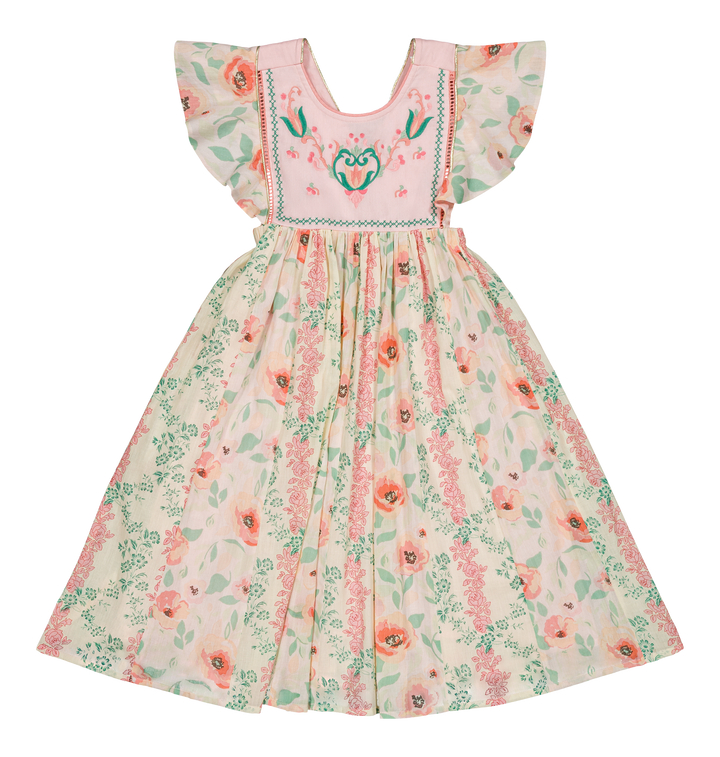 [Bachaa] Florilege Long Dress - Poppy / Arabesque  Print