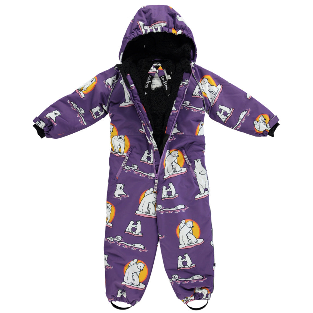 [Smafolk] Snowsuit With Polar Bear - Purple Heart