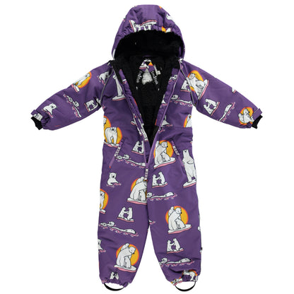 [Smafolk] Snowsuit With Polar Bear - Purple Heart