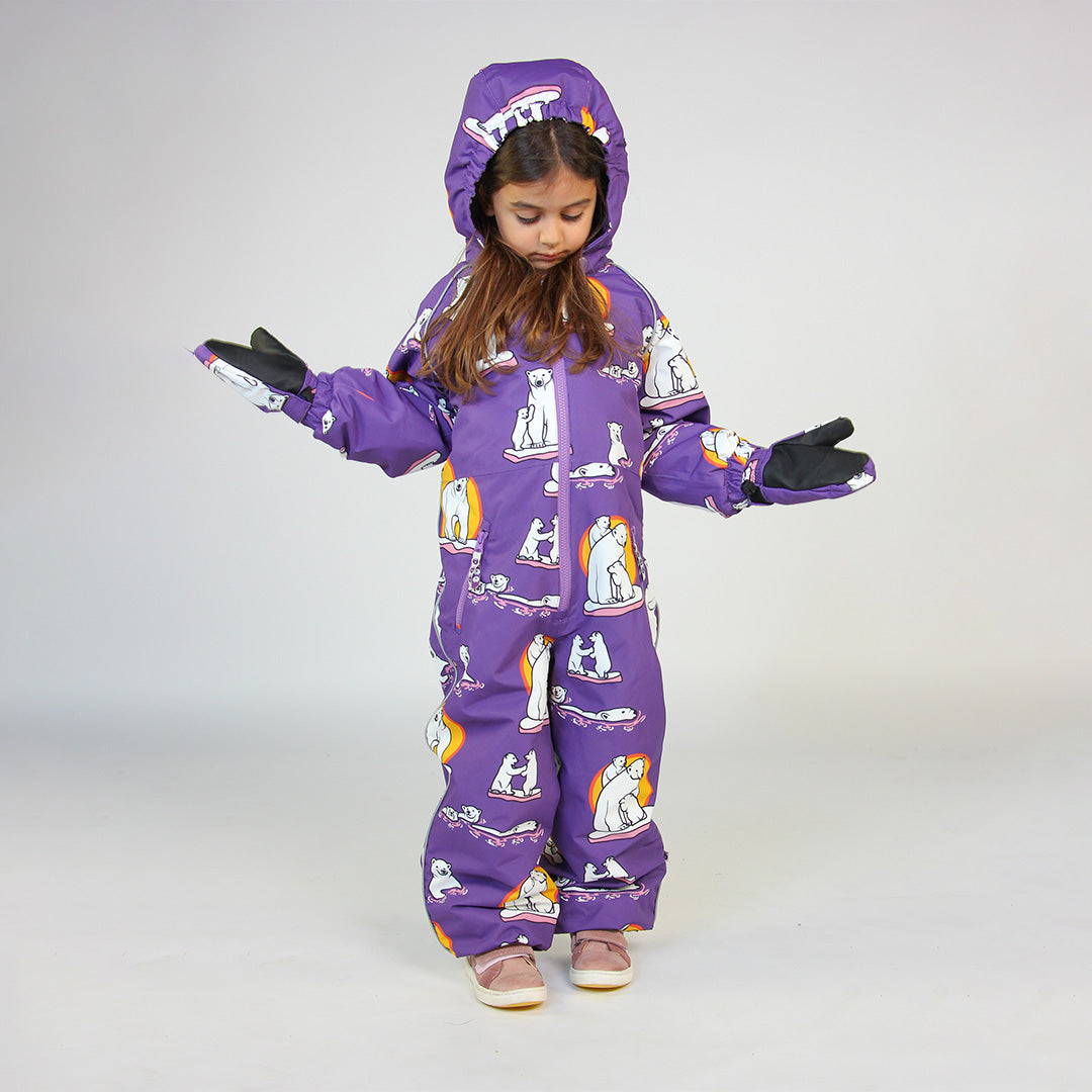 [Smafolk] Snowsuit With Polar Bear - Purple Heart