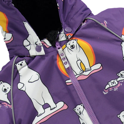 [Smafolk] Snowsuit With Polar Bear - Purple Heart