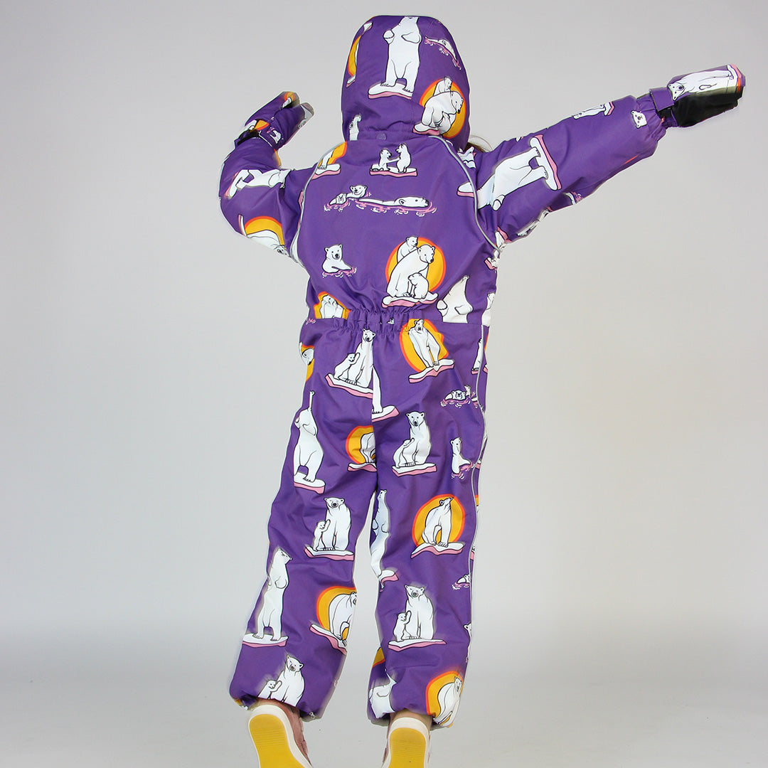 [Smafolk] Snowsuit With Polar Bear - Purple Heart