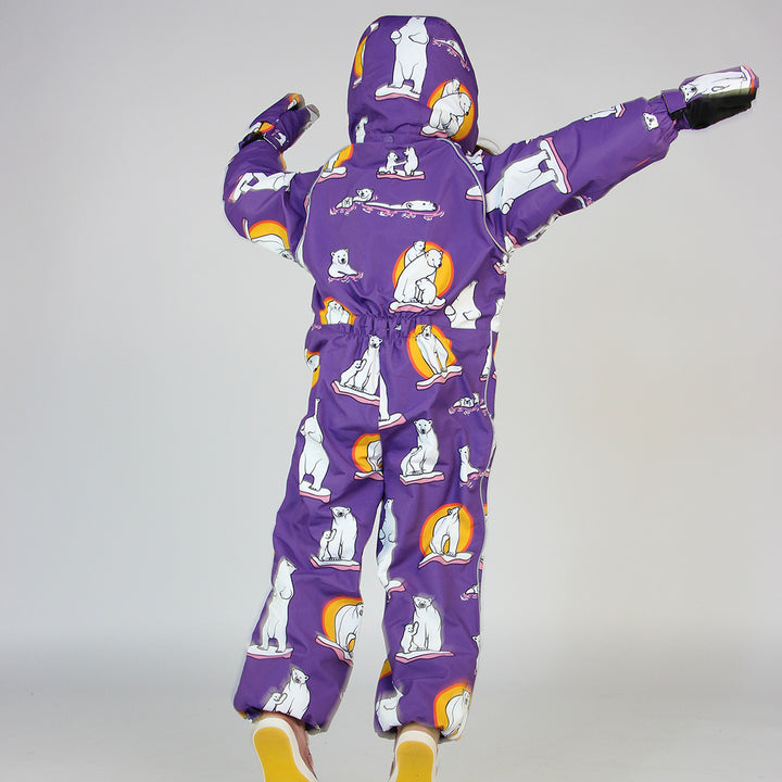 [Smafolk] Snowsuit With Polar Bear - Purple Heart