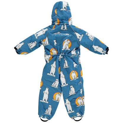 [Smafolk] Snowsuit With Polar Bear - Solid Blue