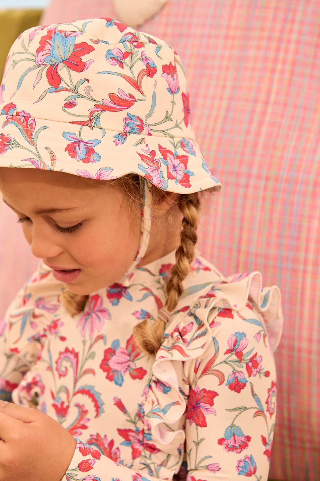 [Louise Misha] Sun Hat Devy - Cream Floral Haven