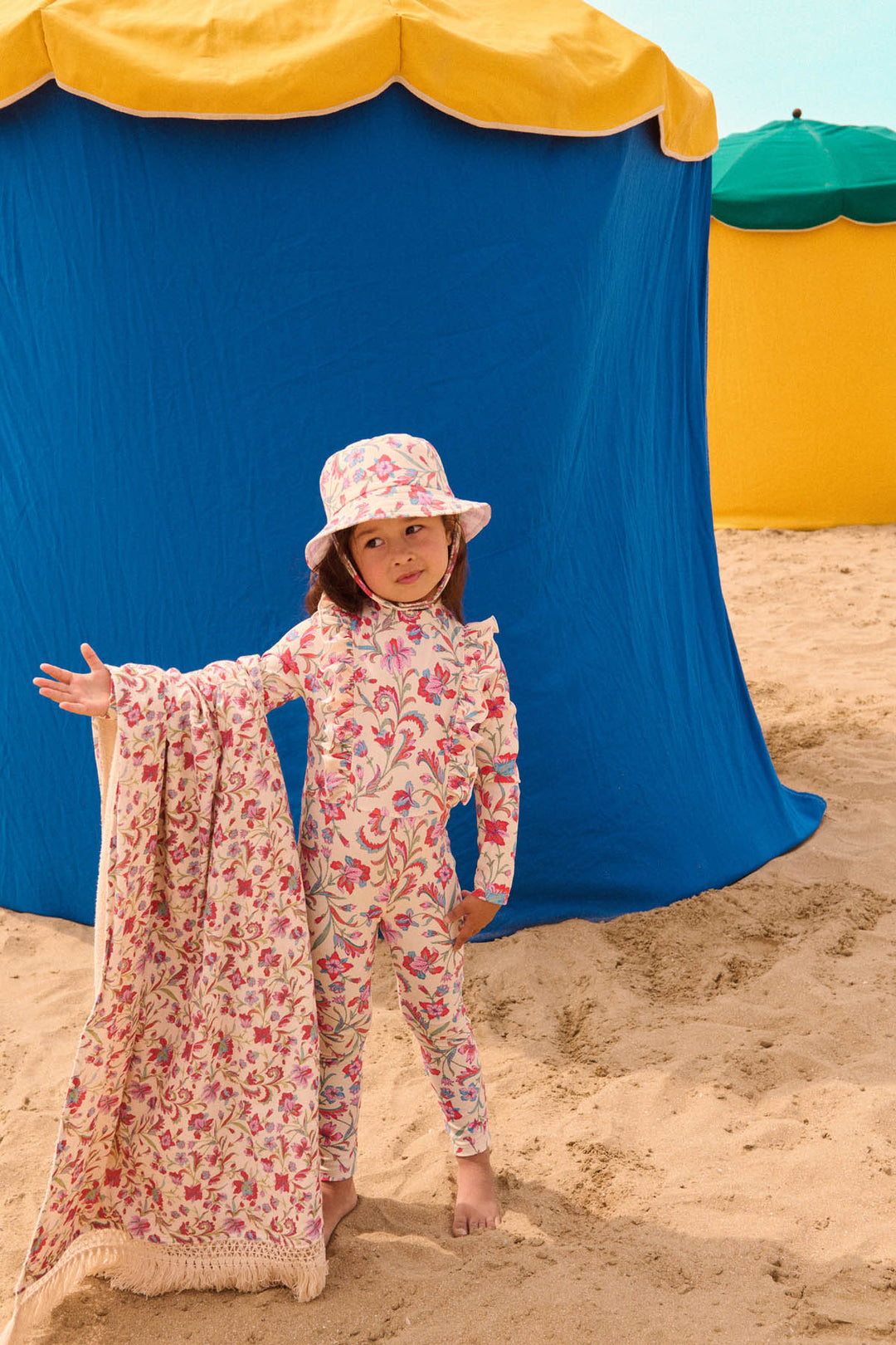 [Louise Misha] Sun Hat Devy - Cream Floral Haven