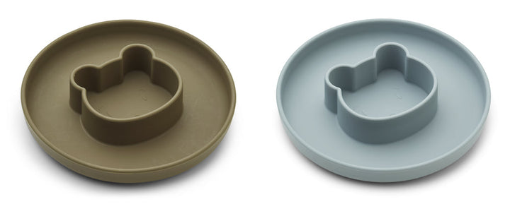 [Liewood] Gordon Plate 2-Pack - Mr Bear Blue / Khaki Mix