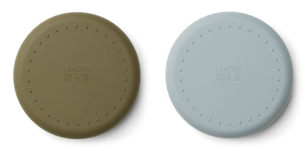 [Liewood] Gordon Plate 2-Pack - Mr Bear Blue / Khaki Mix