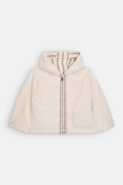 [Louise Misha] Reversible Coat Felvet - Cream Flower Beds
